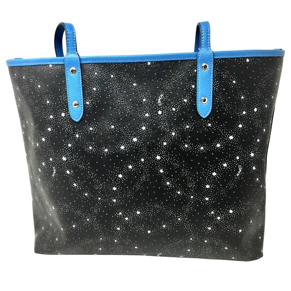 Coach Coated Canvas Reversible City Tote - Starry Sky / Bright Blue - Picture 4 of 15
